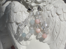 【天使の羽】ストラップ　『アクアマリン』