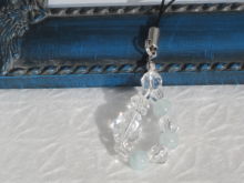 【天使の羽】ストラップ　『アクアマリン』