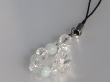 【天使の羽】ストラップ　『アクアマリン』