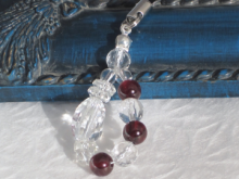 【天使の羽】ストラップ　『ガーネット』