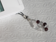 【天使の羽】ストラップ　『ガーネット』