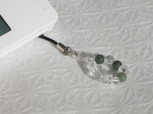 【天使の羽】ストラップ　『翡翠』