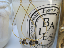 （ネット限定）スモーキークォーツ・ムーンストーン　ピアス