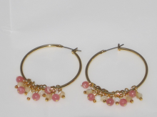 インカローズ＆マザーオブパール　ピアス