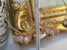 インカローズ＆マザーオブパール　ピアス