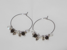 スモーキークォーt＆ムーンストーン　ピアス