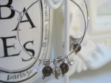 スモーキークォーt＆ムーンストーン　ピアス