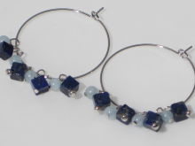 アクアマリン＆ラピスラズリ　ピアス